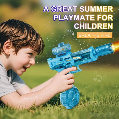 LED Light-Up Electric Water Gun with Automatic Sensor - Summer Outdoor Beach and Pool Toy for Children