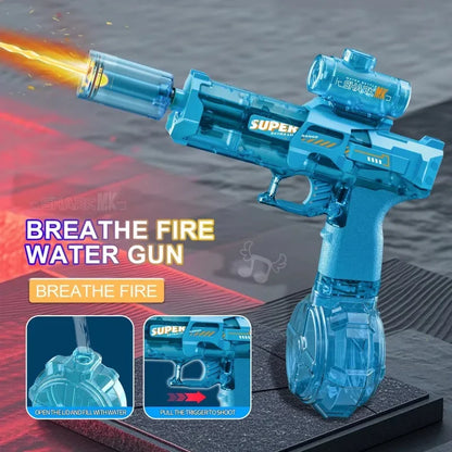 LED Light-Up Electric Water Gun with Automatic Sensor - Summer Outdoor Beach and Pool Toy for Children