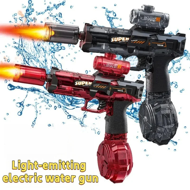 LED Light-Up Electric Water Gun with Automatic Sensor - Summer Outdoor Beach and Pool Toy for Children