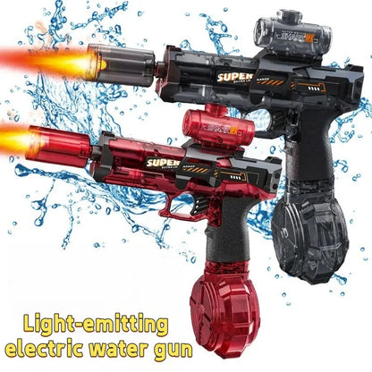 LED Light-Up Electric Water Gun with Automatic Sensor - Summer Outdoor Beach and Pool Toy for Children