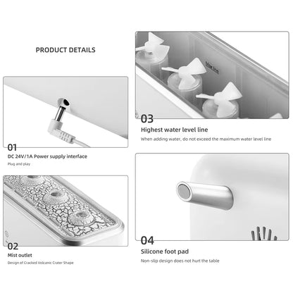 300Ml Dynamic Dancing Jellyfish Air Humidifier 5 Nozzles Colorful Lighting Aromatherapy Diffuser 2 Mist Modes for Home Office